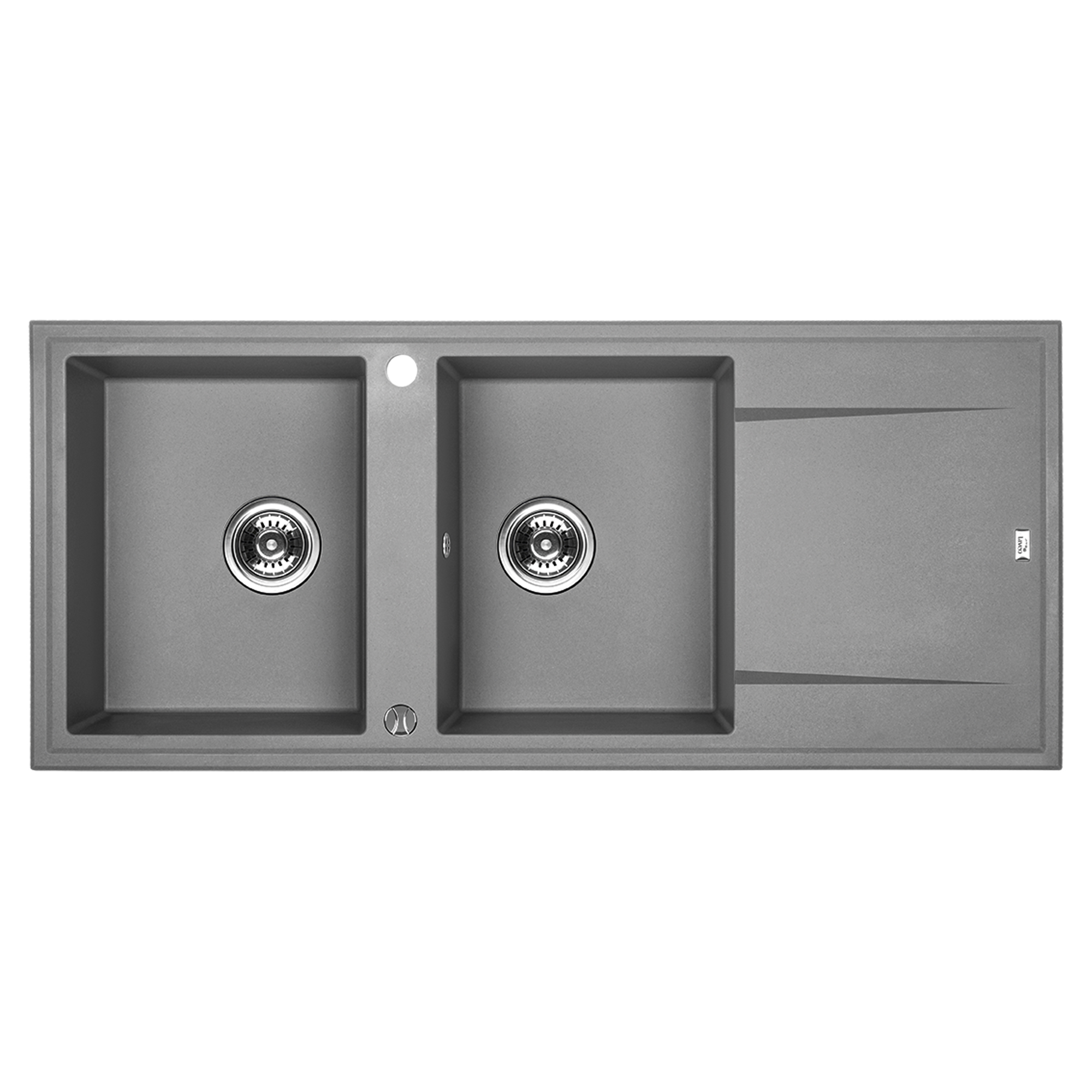 Granitt Kjøkkenvask Brenca Grå Matt 116x50 cm med Vannlås