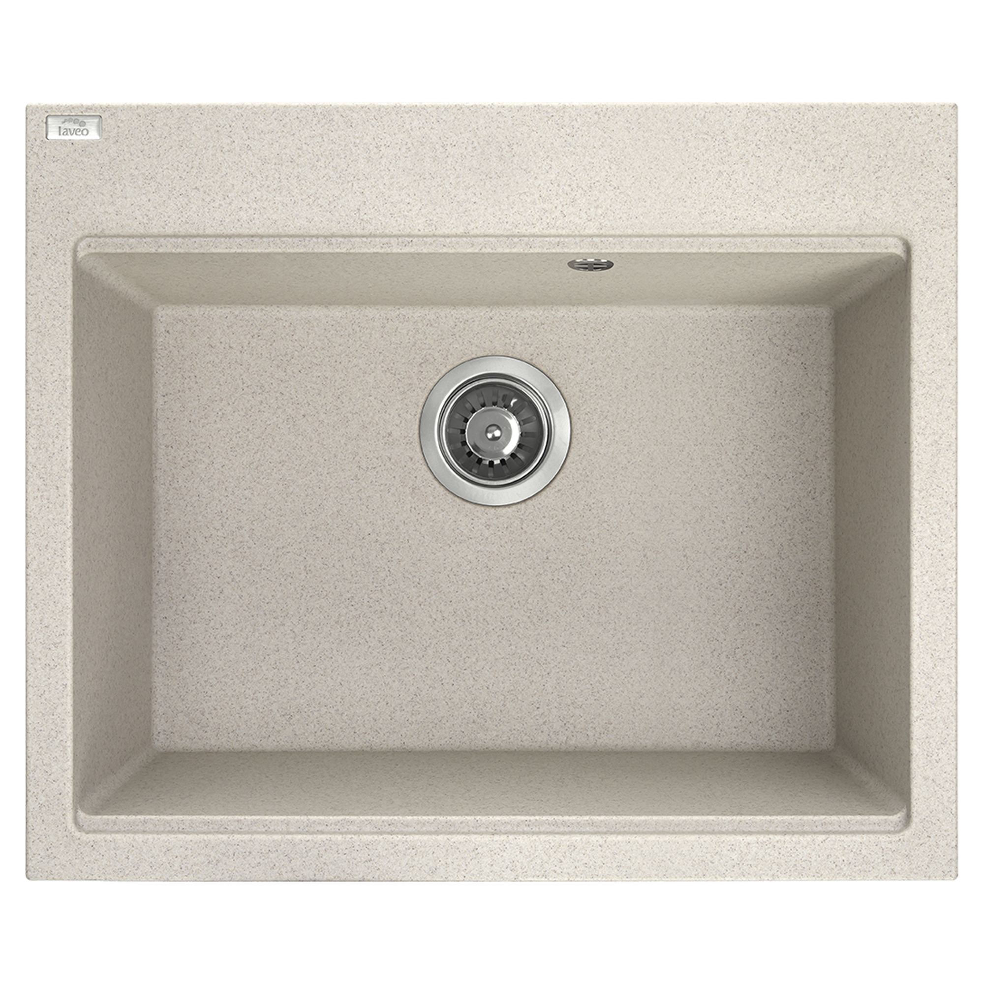 Granitt Kjøkkenvask Casaen Beige Matt 60x50 cm med Vannlås