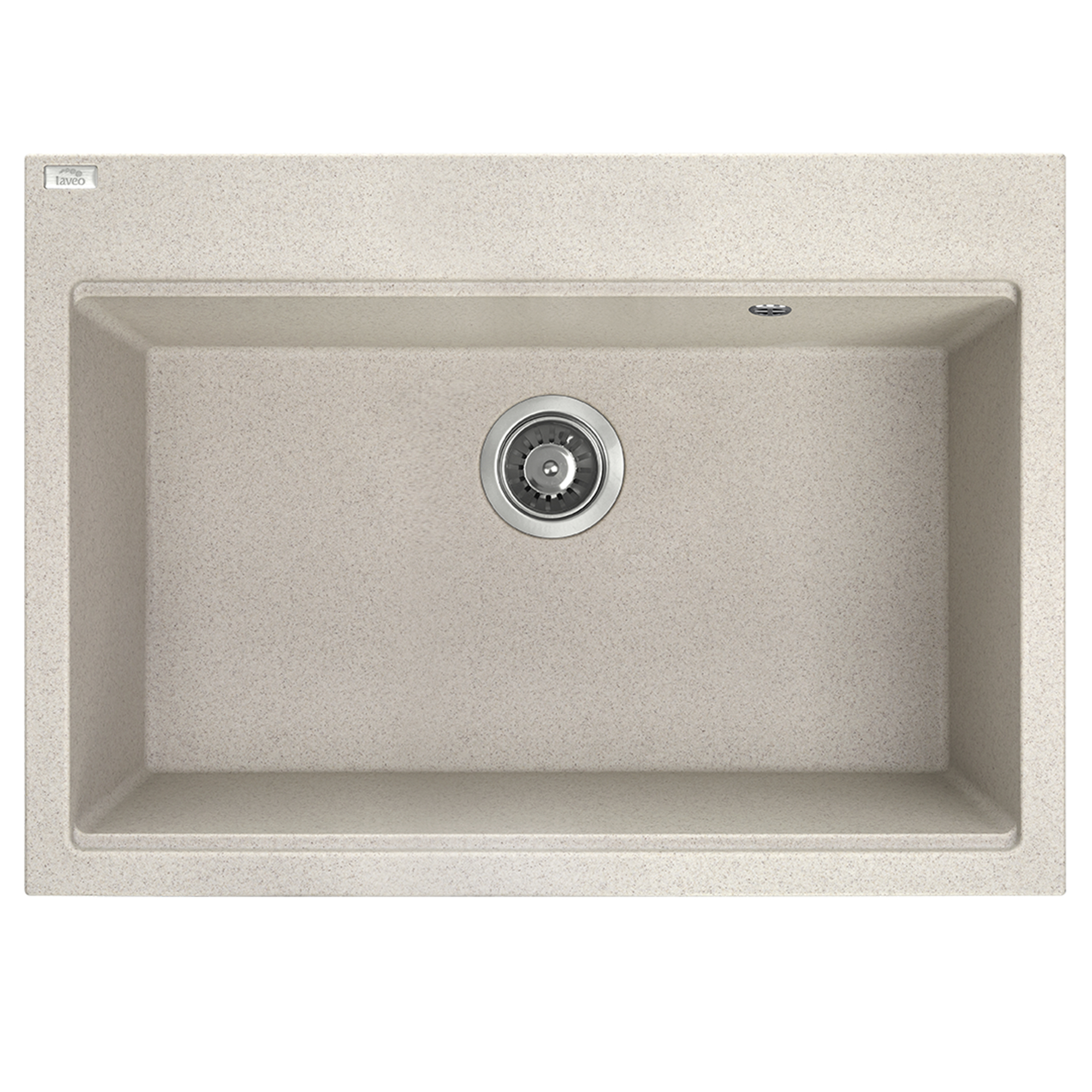 Granitt Kjøkkenvask Casaen Beige Matt 70x50 cm med Vannlås