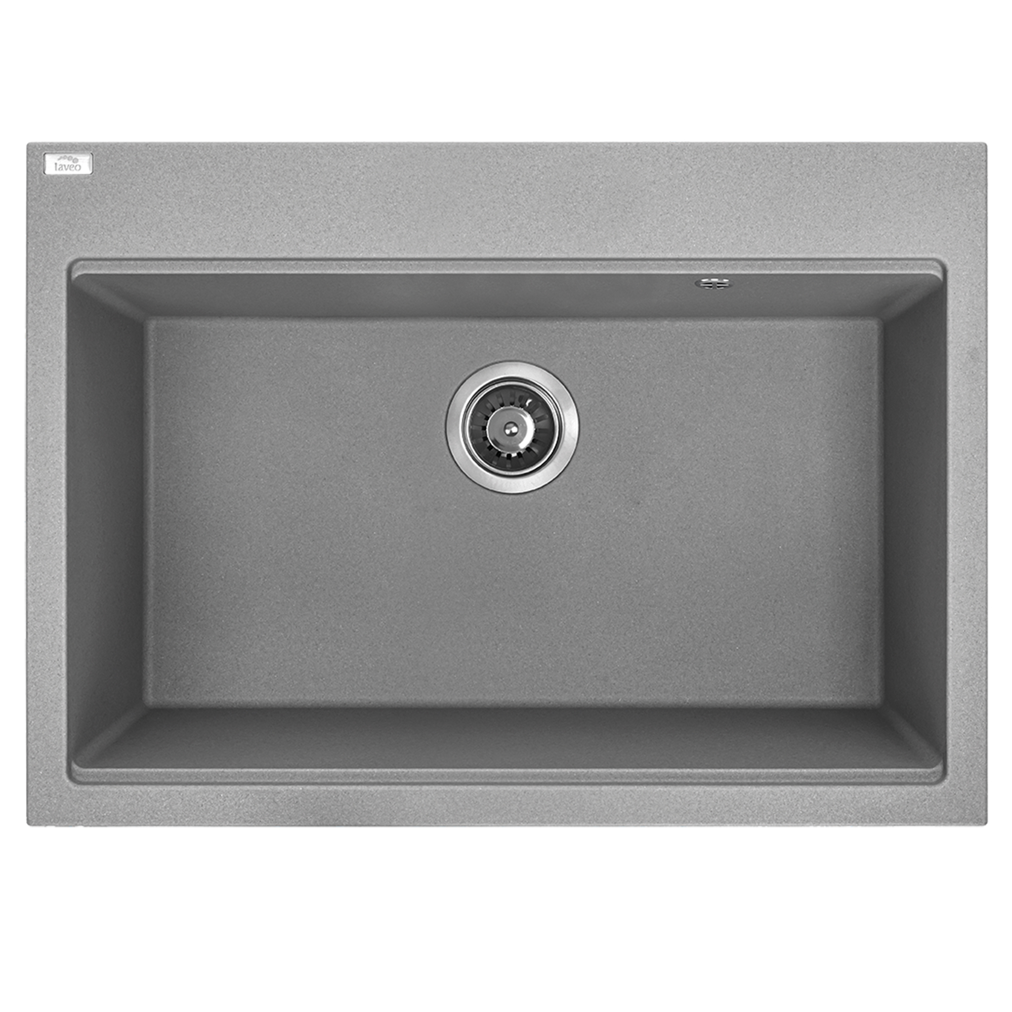 Granitt Kjøkkenvask Casaen Grå Matt 70x50 cm med Vannlås