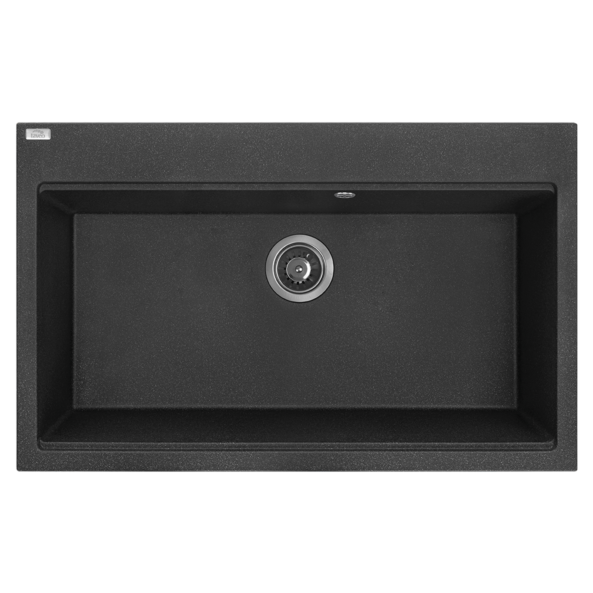 Granitt Kjøkkenvask Casaen Svart Matt 80x50 cm med Vannlås