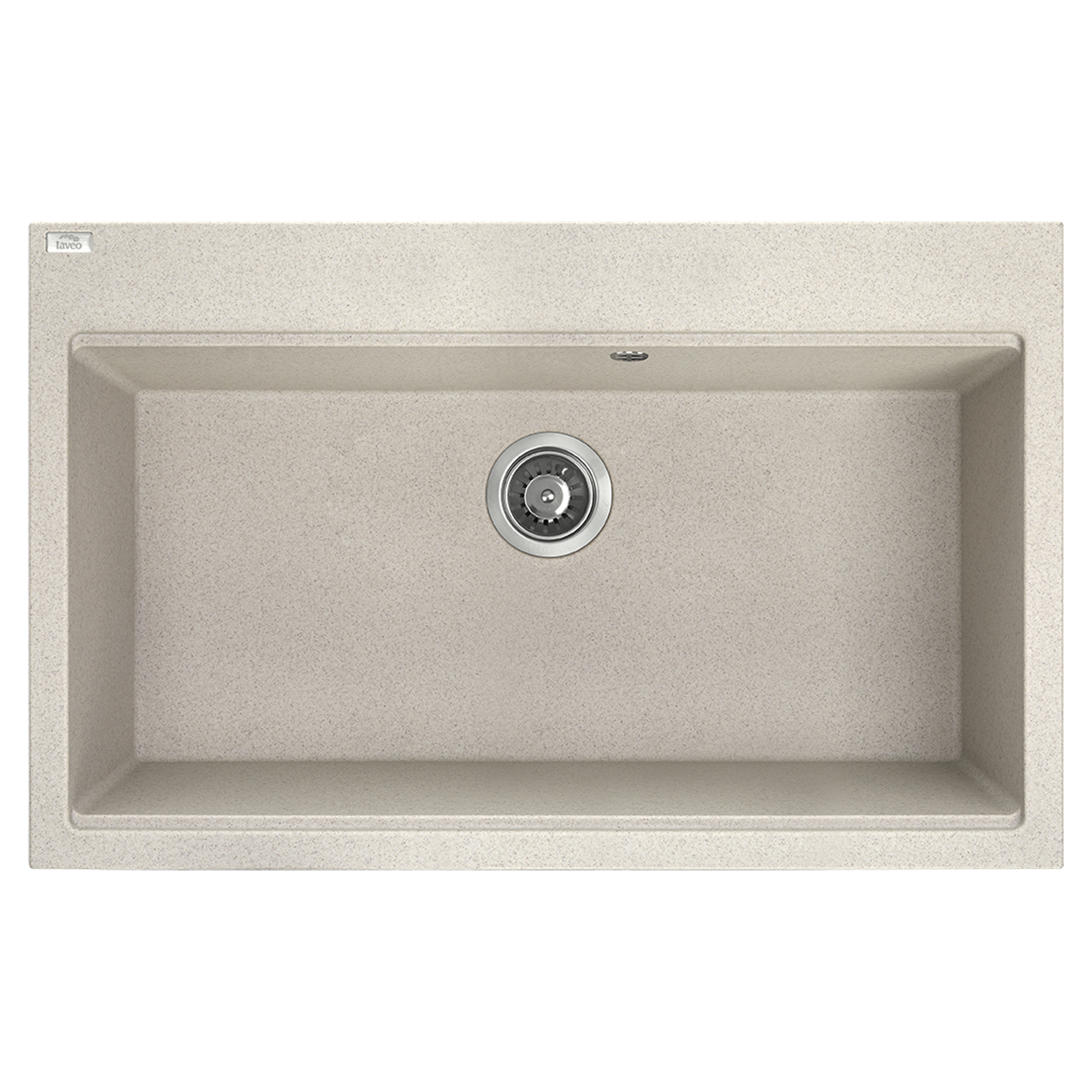Granitt Kjøkkenvask Casaen Beige Matt 80x50 cm med Vannlås