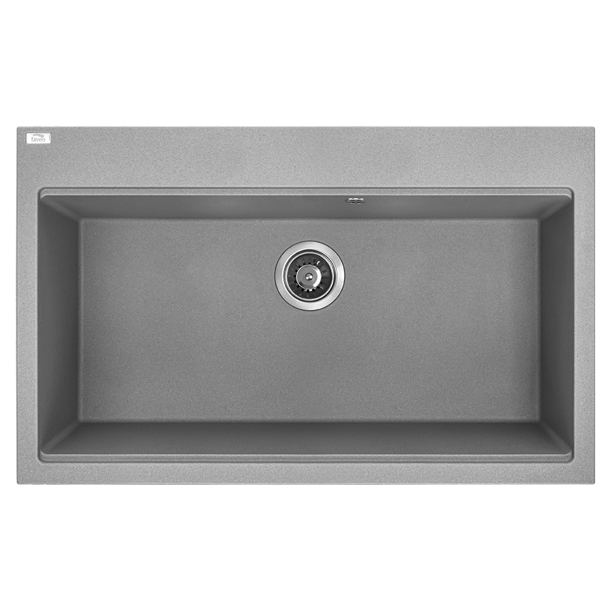 Granitt Kjøkkenvask Casaen Grå Matt 80x50 cm med Vannlås