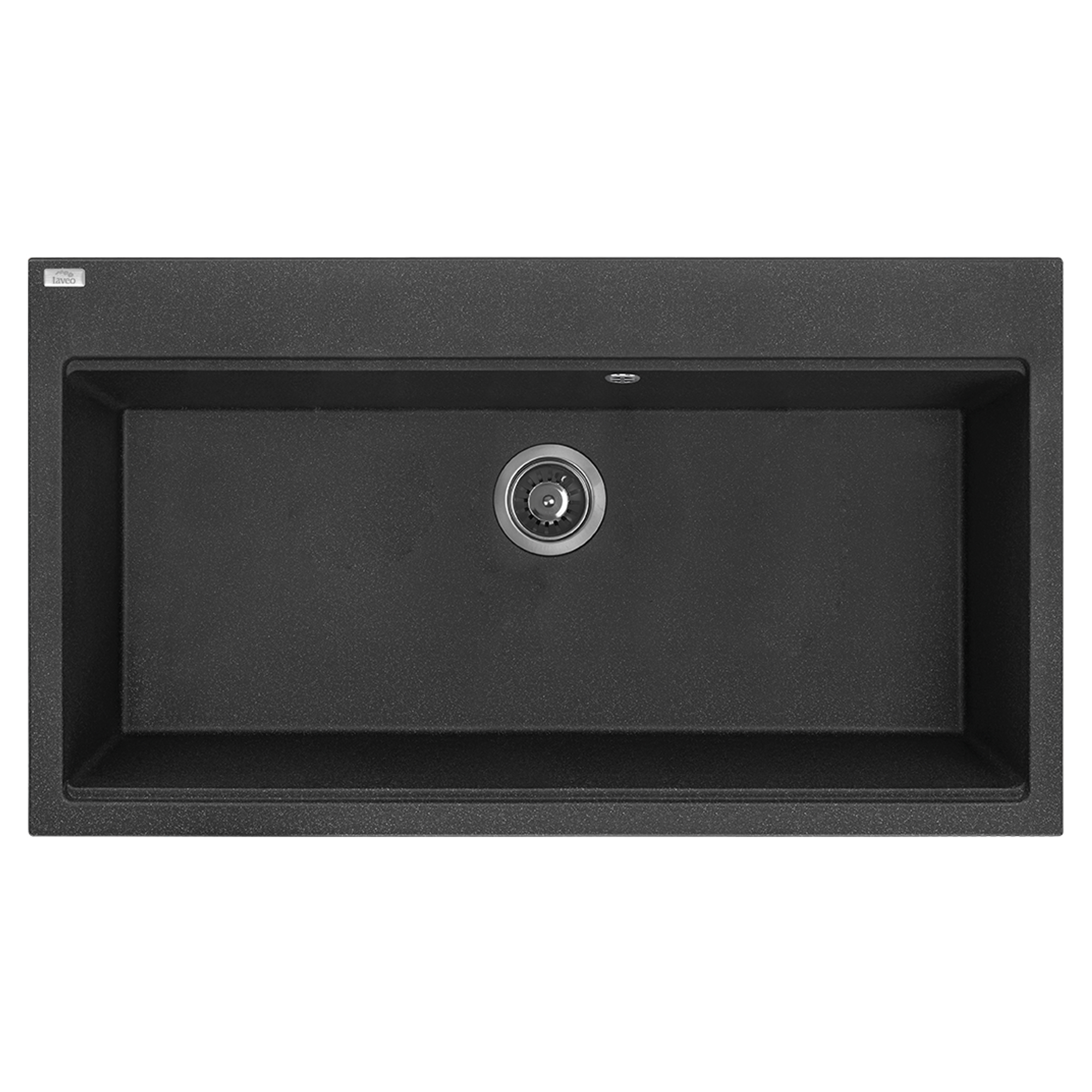 Granitt Kjøkkenvask Casaen Svart Matt 90x50 cm med Vannlås