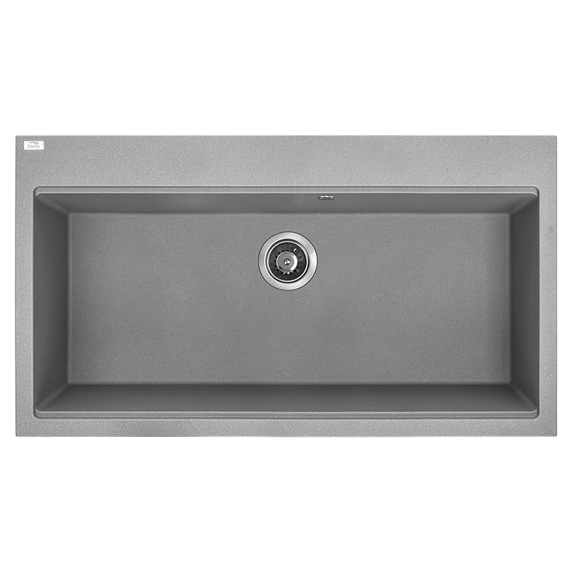 Granitt Kjøkkenvask Casaen Grå Matt 90x50 cm med Vannlås