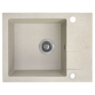 Granitt Kjøkkenvask <strong>Elmora</strong>  Beige Matt 57x44 cm med Vannlås