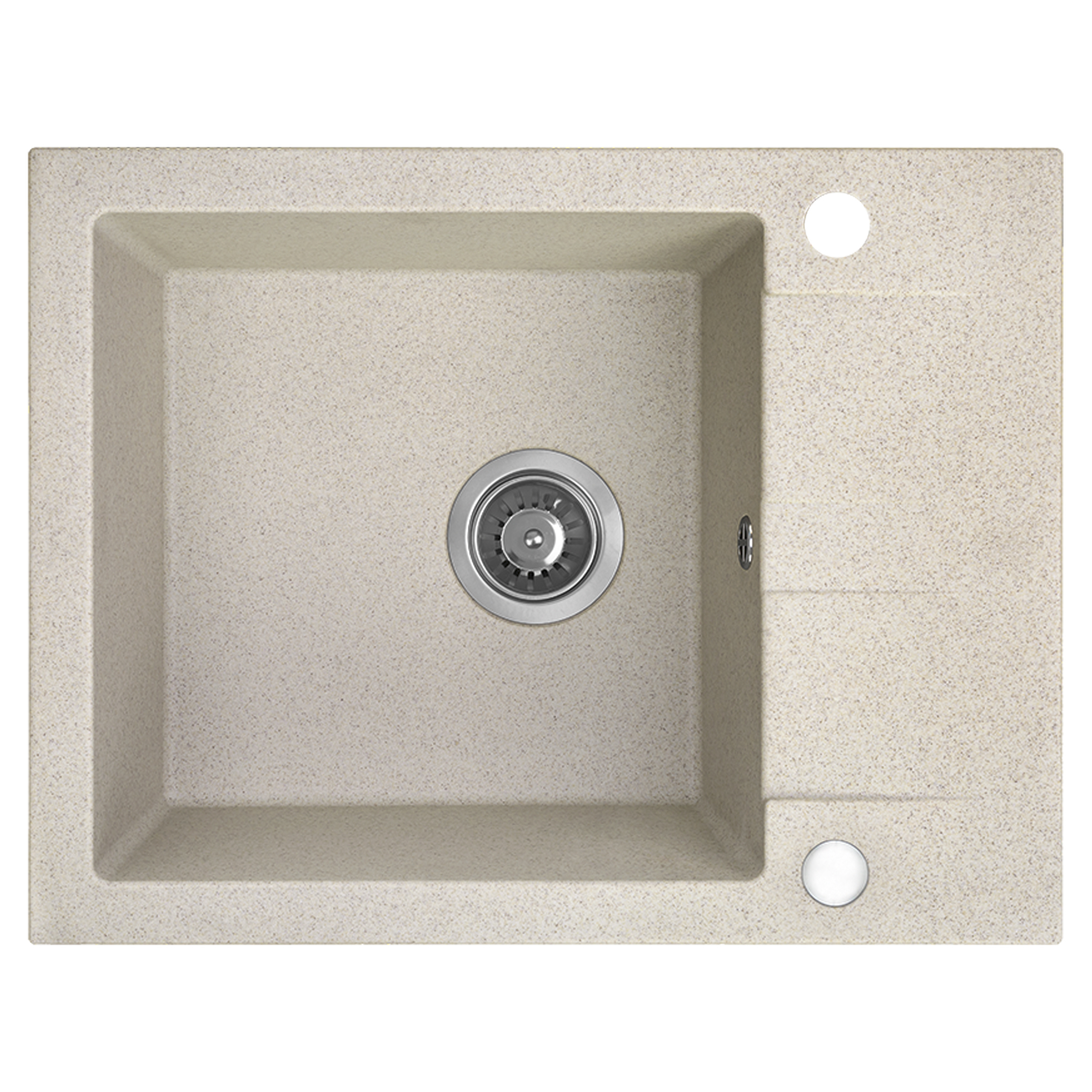 Granitt Kjøkkenvask Elmora Beige Matt 57x44 cm med Vannlås