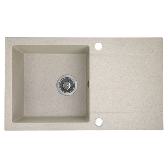 Granitt Kjøkkenvask <strong>Elmora</strong>  Beige Matt 76x44 cm med Vannlås