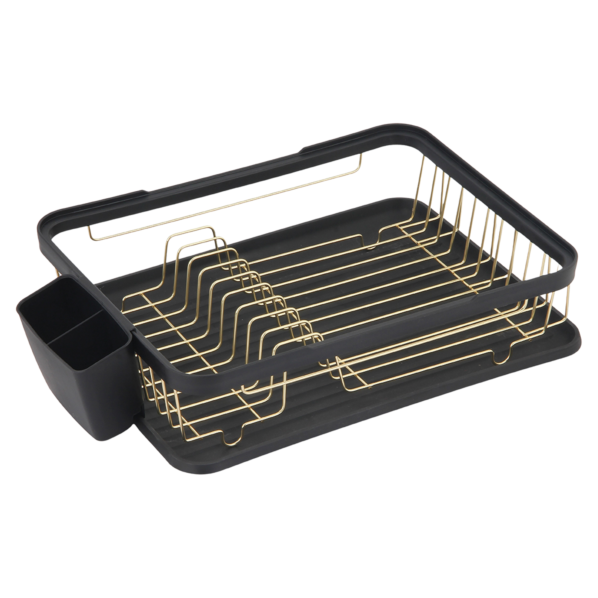 Oppvaskstativ Kitcho Svart-Gull Matt 43x32 cm