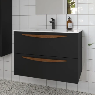 Servantskap <strong>Impero</strong>  Svart Matt 80 cm med Servant