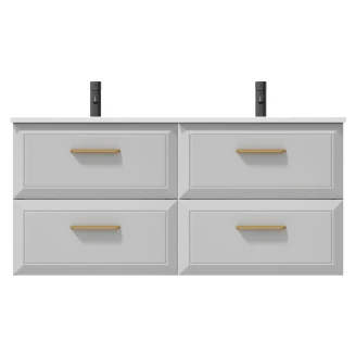Dobbelt Servantskap Gold <strong>Tandem</strong>  Hvit 120 cm med Servant Hvit Blank