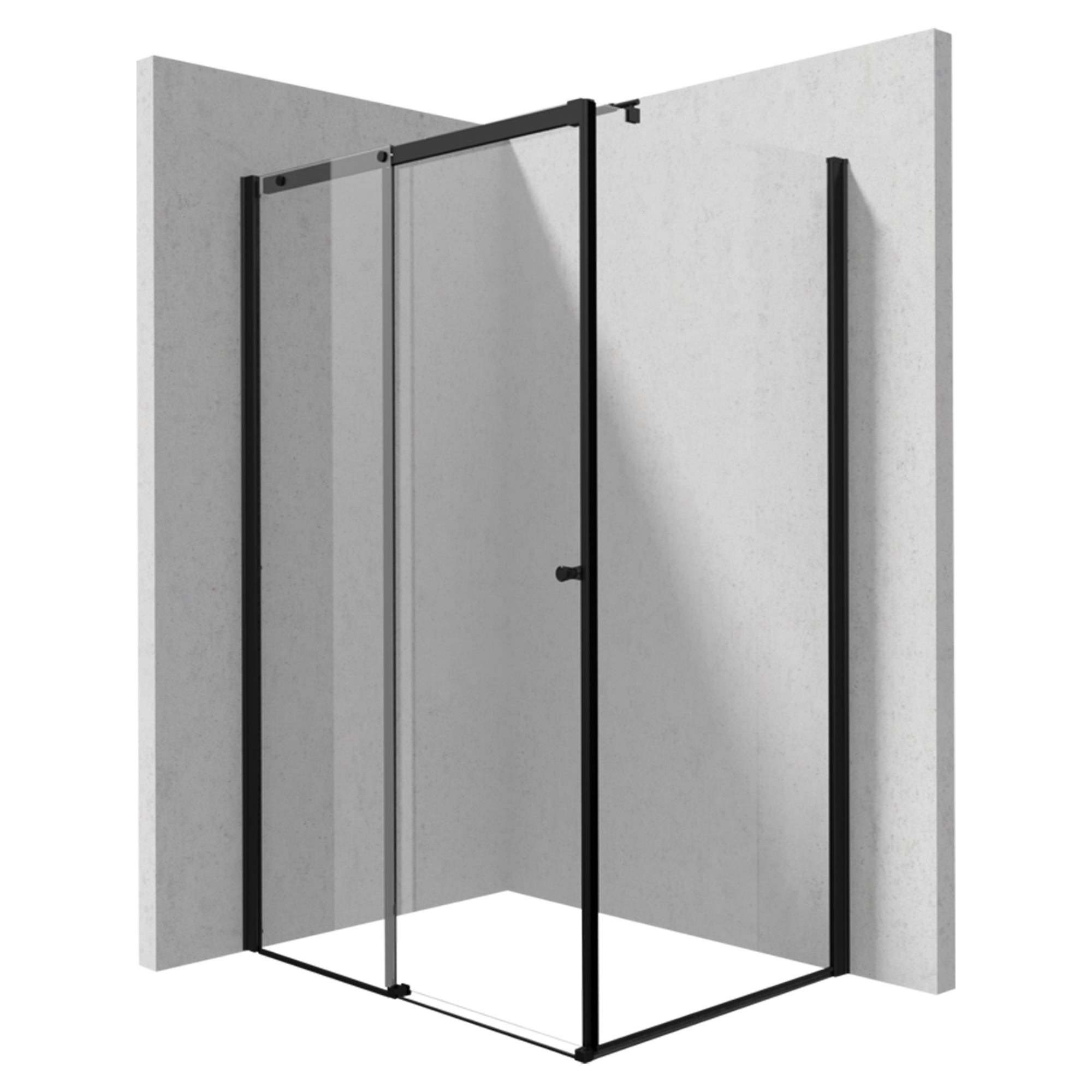 Dusjhjørne med Skyvedør Kerria Plus 180 + 90 cm Svart Matt