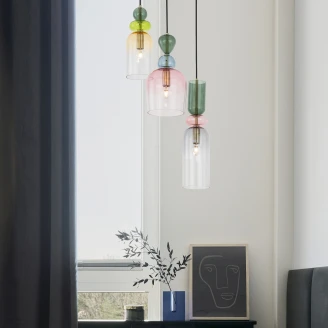 Nova Luce Hengende Lampe <strong>Murano Delta</strong>  Trio Flerfarget
