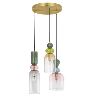 Nova Luce Hengende Lampe <strong>Murano Delta</strong>  Trio Flerfarget