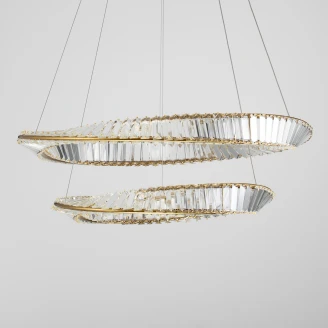 Nova Luce Hengende Lampe <strong>Aurelia</strong>  Gull Dobbel Ø80 og Ø60 cm
