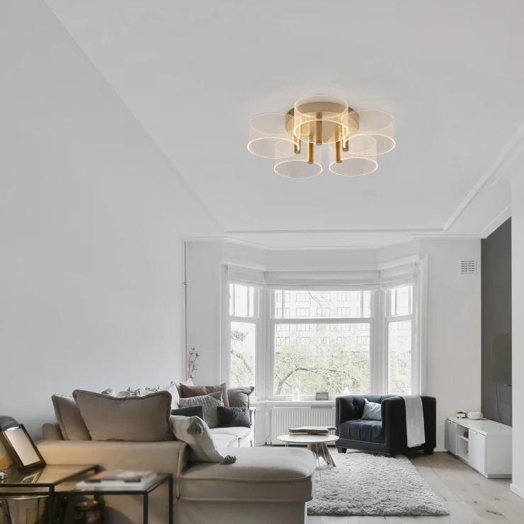 Nova Luce Taklampe Gatlin Messinggull M