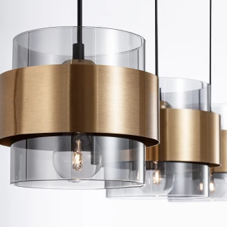 Nova Luce Hengende Lampe Sianna Trio Mørkegrå, Gull
