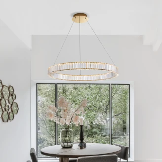 Nova Luce Hengende Lampe Aurelia Gull Rund Ø 80 cm