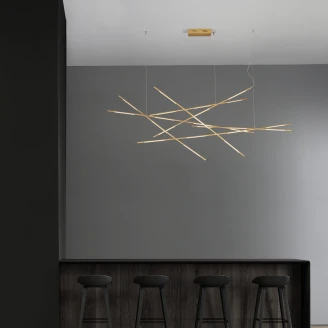 Nova Luce Hengende Lampe <strong>Raccio</strong>  Messinggull