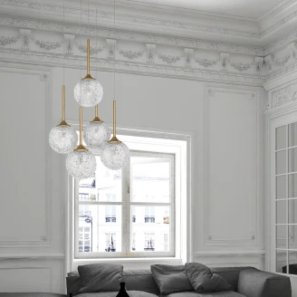 Nova Luce Hengende Lampe Penta Gull, Transparent