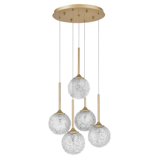 Nova Luce Hengende Lampe Penta Gull, Transparent