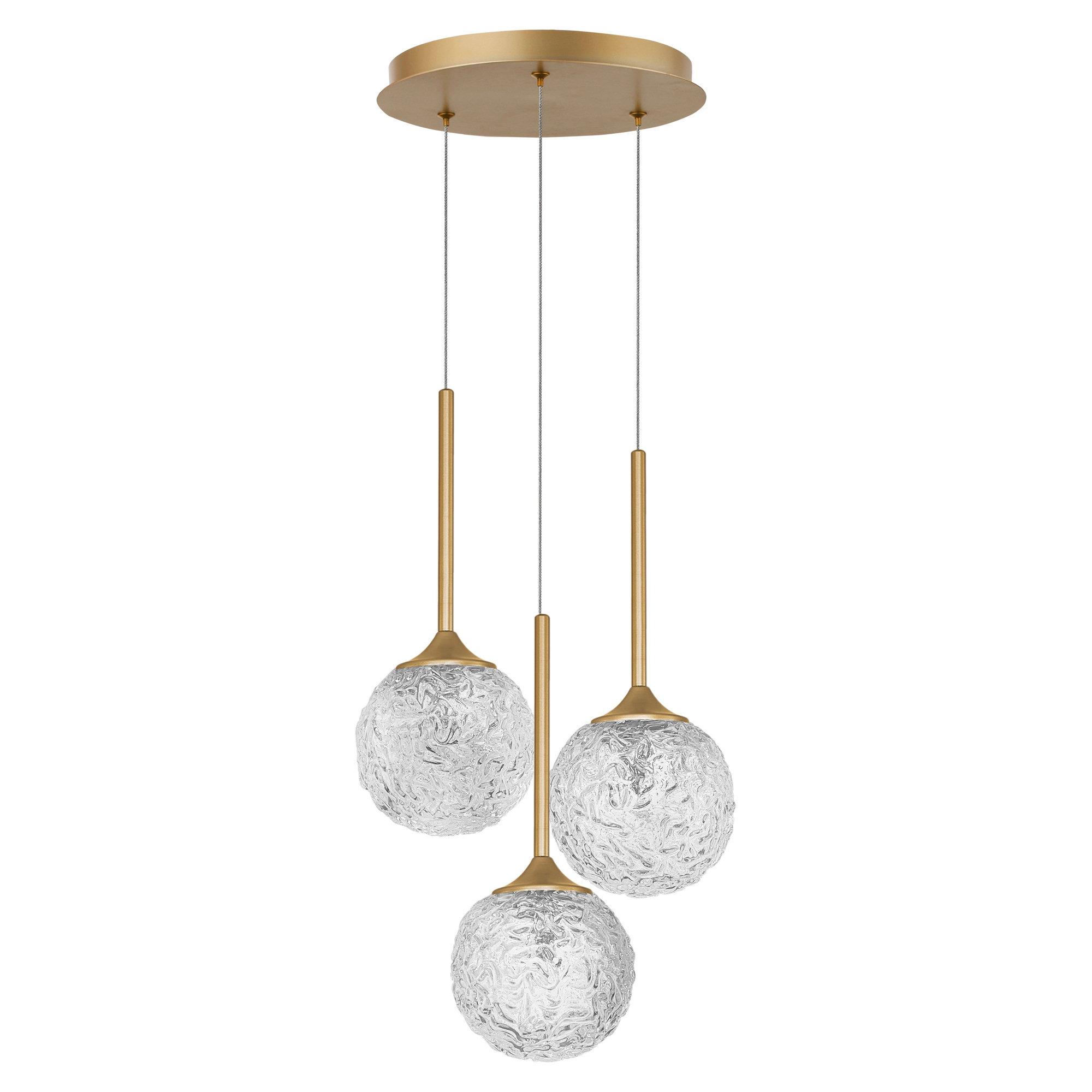 Nova Luce Hengende Lampe Mirano Trio Gull, Transparent