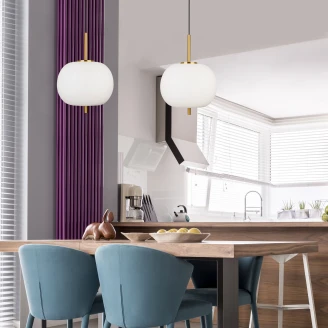 Nova Luce Hengende Lampe Lato Uno Gull, Hvit