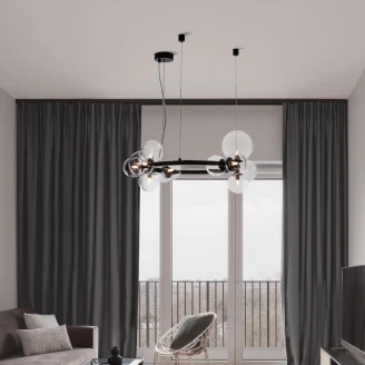 Nova Luce Hengende Lampe <strong>Odillia</strong>  Svart, Hvit Ø 65 cm