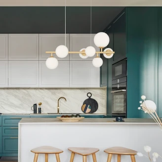 Nova Luce Hengende Lampe Odillia Gull, Hvit