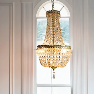 Werner Voss Hengende Lampe Crystal Gull, Transparent Blank M