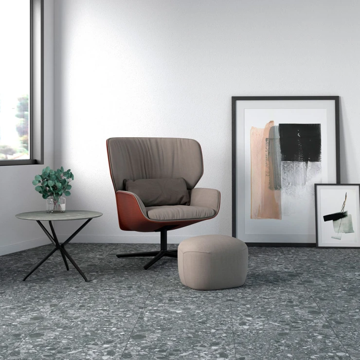 Gulvflis Arte-Terrazzo Graphite Matt 60x120 cm