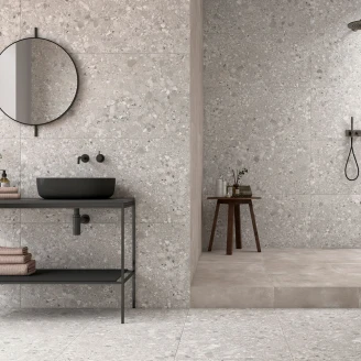 Gulvflis Arte-Terrazzo Sølv Matt 60x120 cm