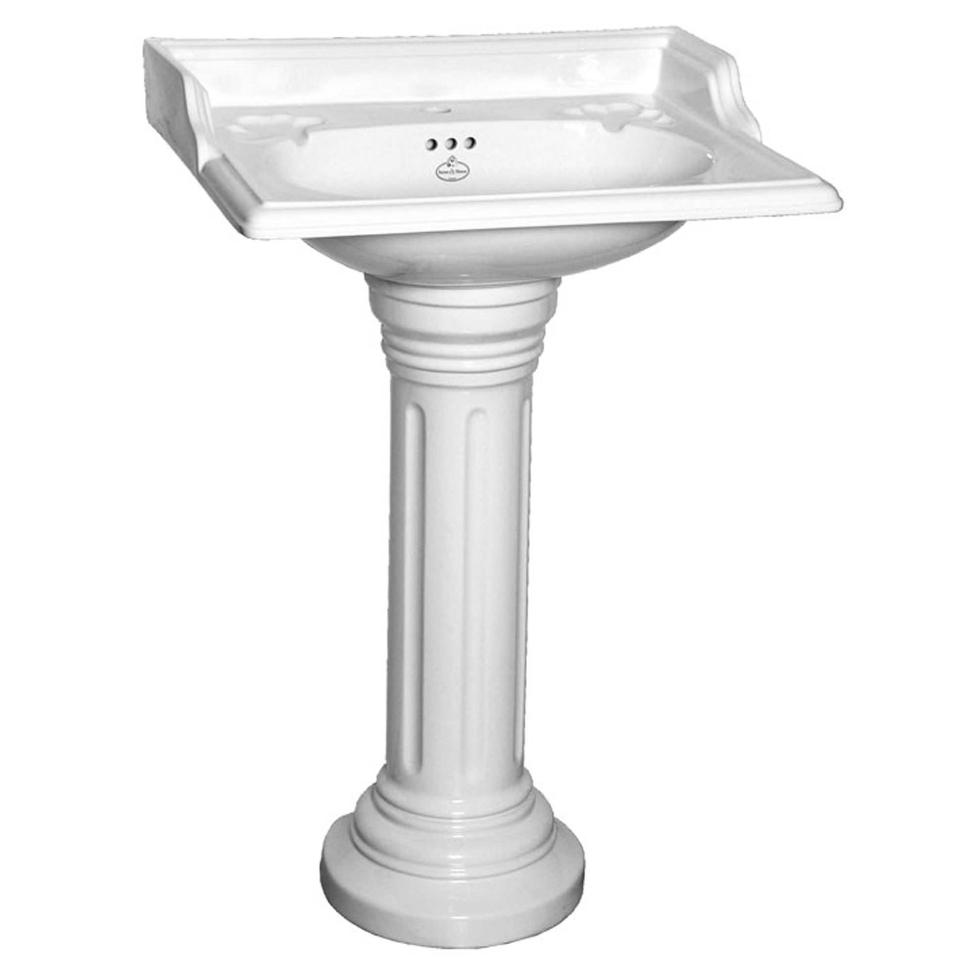 Kenny&Mason Servant Oxford Hvit Blank 64 cm med Riflet Piedestal 1 Kranhull