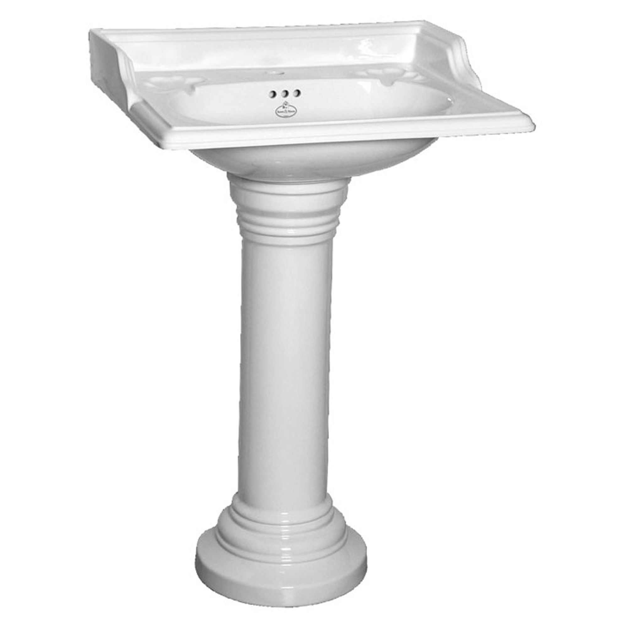 Kenny&Mason Servant Oxford Hvit Blank 64 cm med Piedestal 1 Kranhull