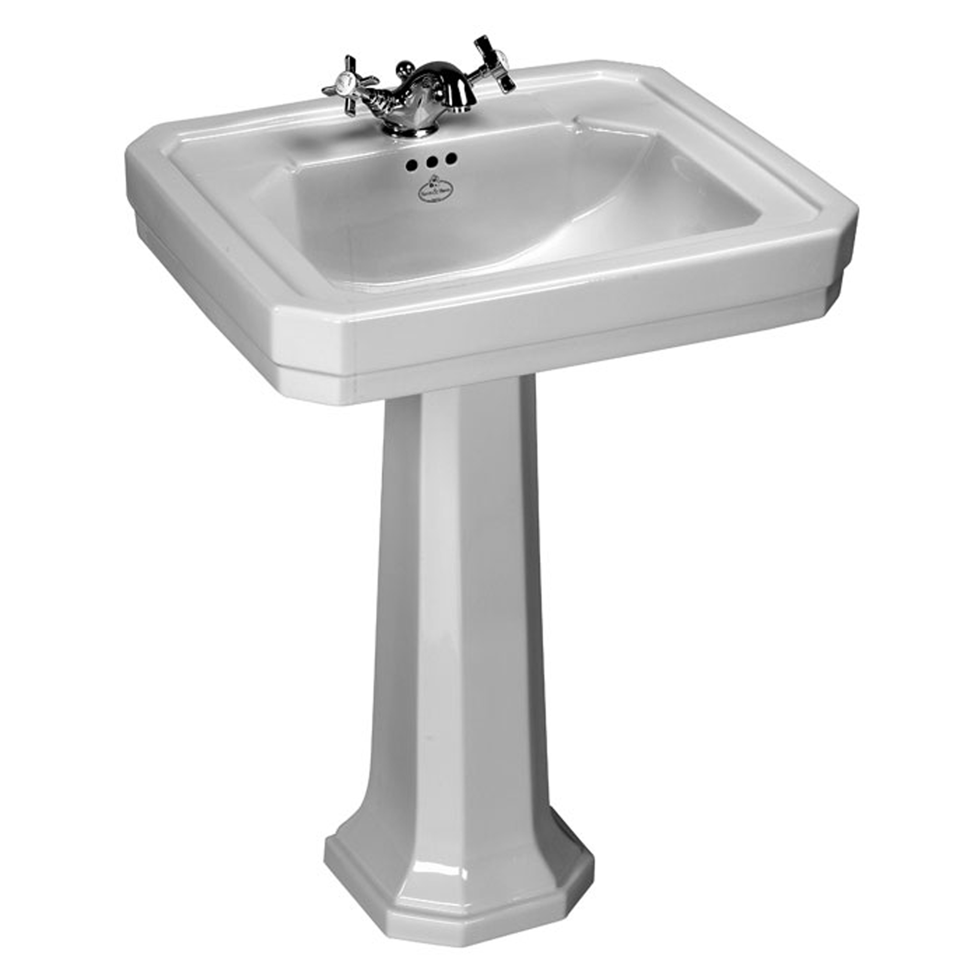Kenny&Mason Servant New York Hvit Blank 63 cm med Piedestal 3 Kranhull