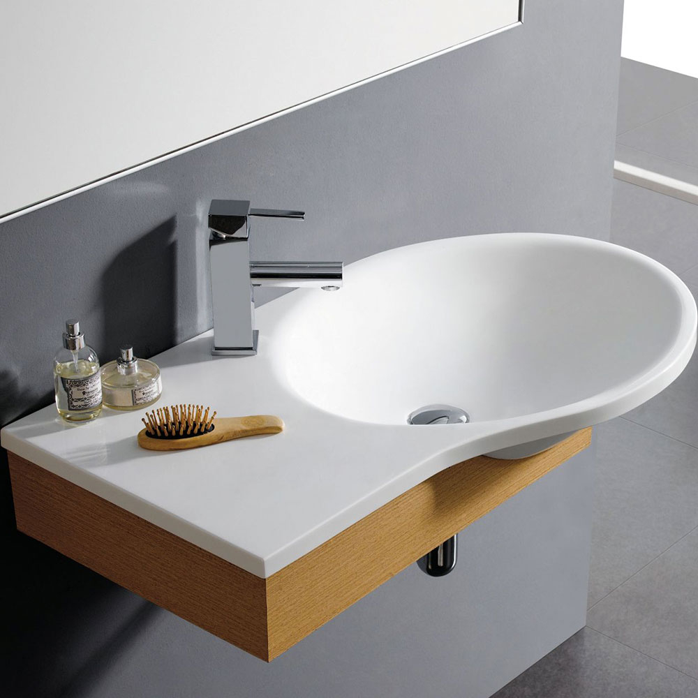 Bathco Servant Resin Nantes Hvit Blank 80 cm