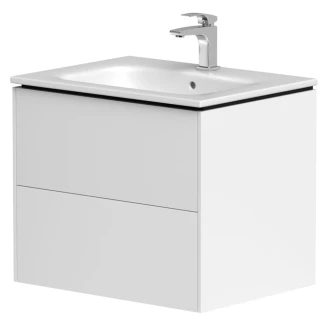 Servantskap Push-open <strong>Vårregn</strong>  Hvit Matt 60 cm med Servant Hvit Blank