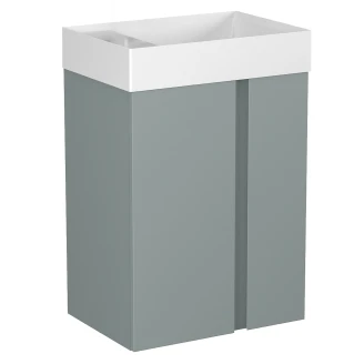 Servantskap <strong>Brio</strong>  Grønn Matt 49 cm med Handfat Hvit Blank Uten Hull