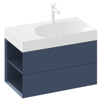 Ravak Servantskap <strong>Lite</strong>  Blå Matt med 2 Skuffer 80 cm Høyre & Servant M