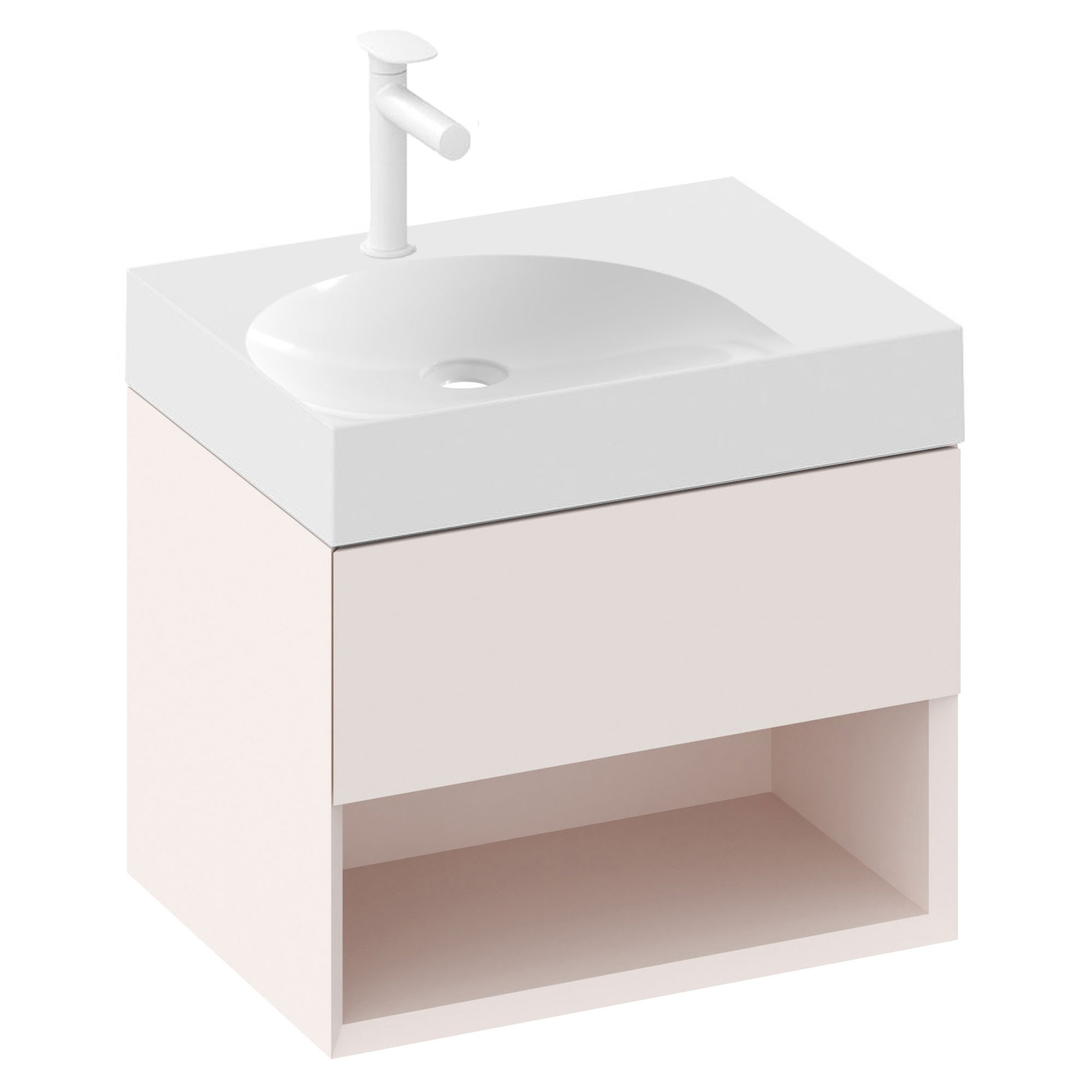 Ravak Servantskap Lite Rosa Matt 60 cm med Servant Venstre