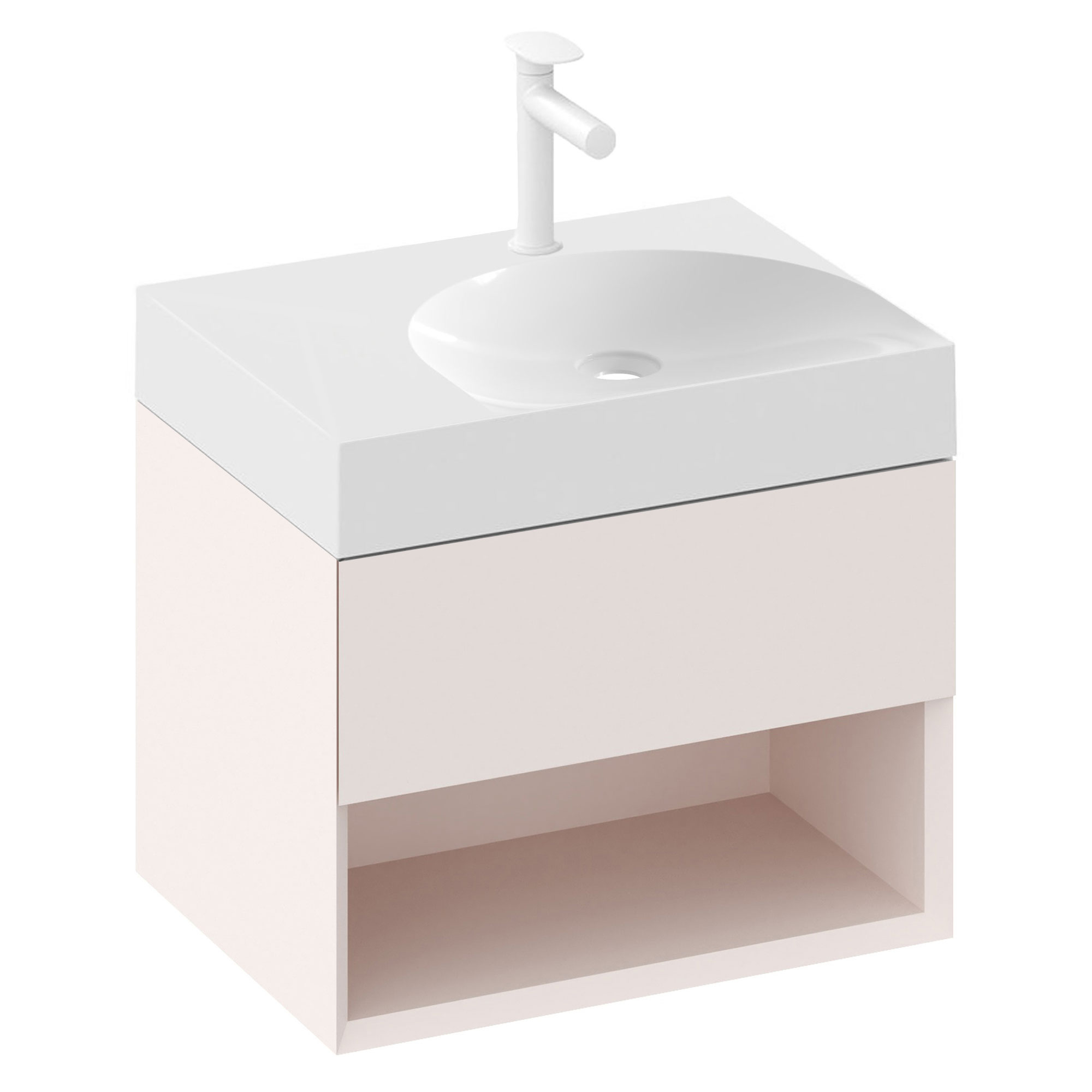 Ravak Servantskap Lite Rosa Matt 60 cm med Servant Høyre