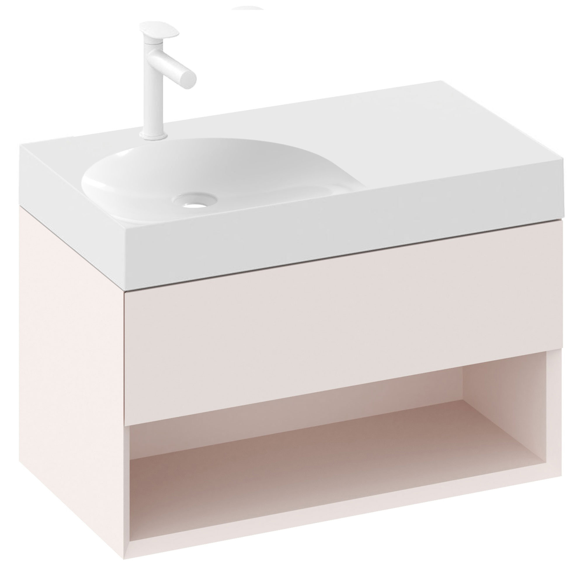 Ravak Servantskap Lite Rosa Matt 80 cm med Servant S Venstre