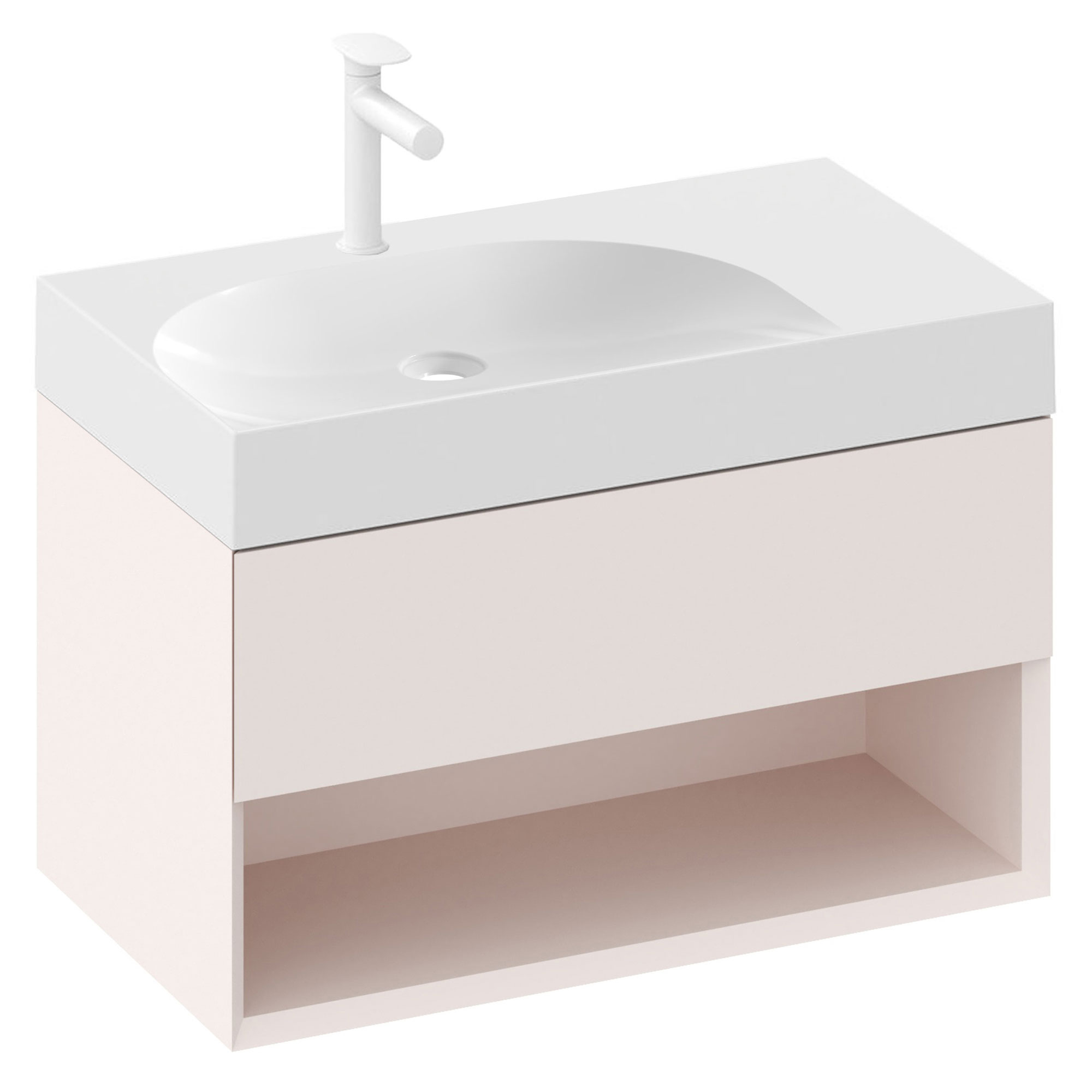 Ravak Servantskap Lite Rosa Matt 80 cm med Servant M Venstre