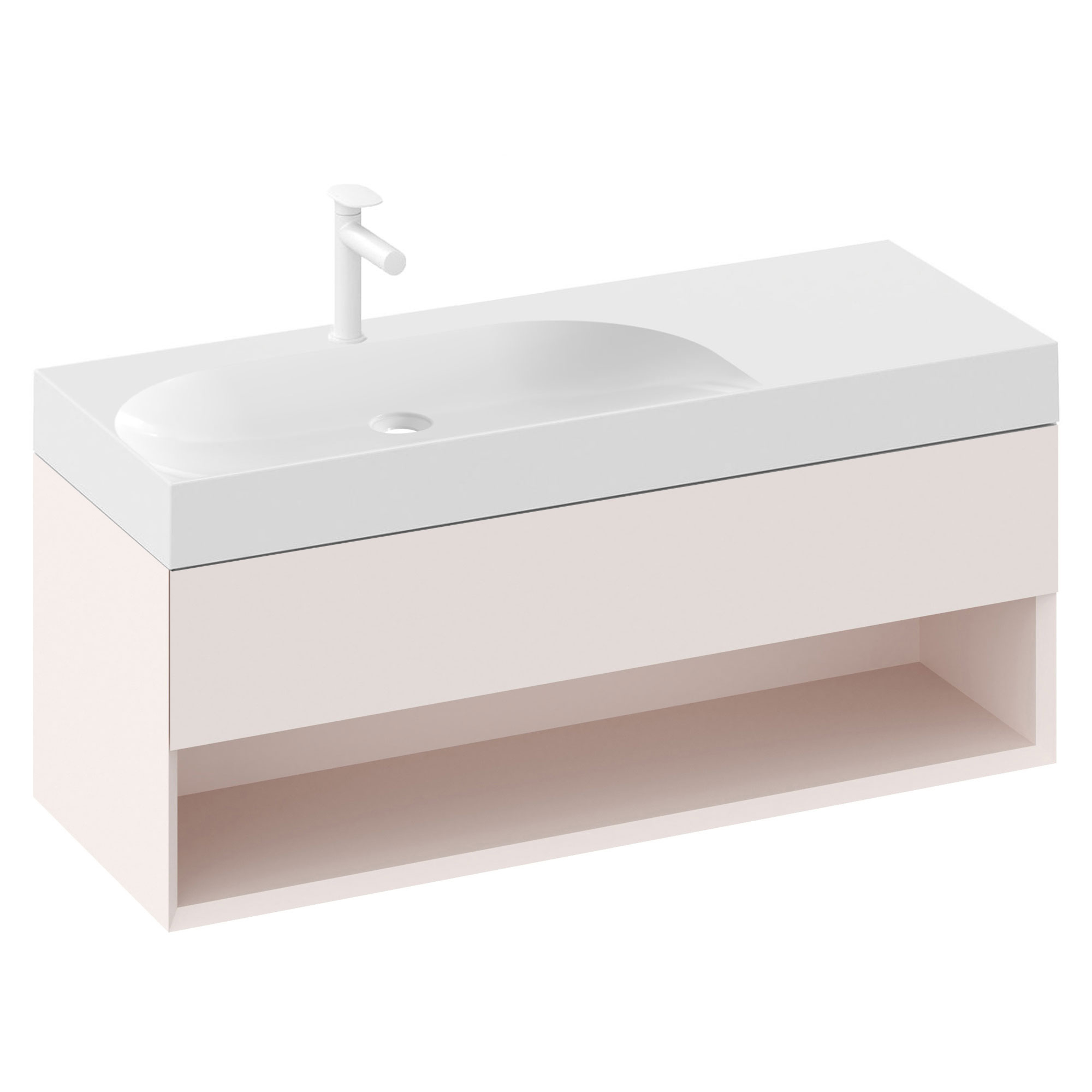 Ravak Servantskap Lite Rosa Matt 120 cm med Servant Venstre