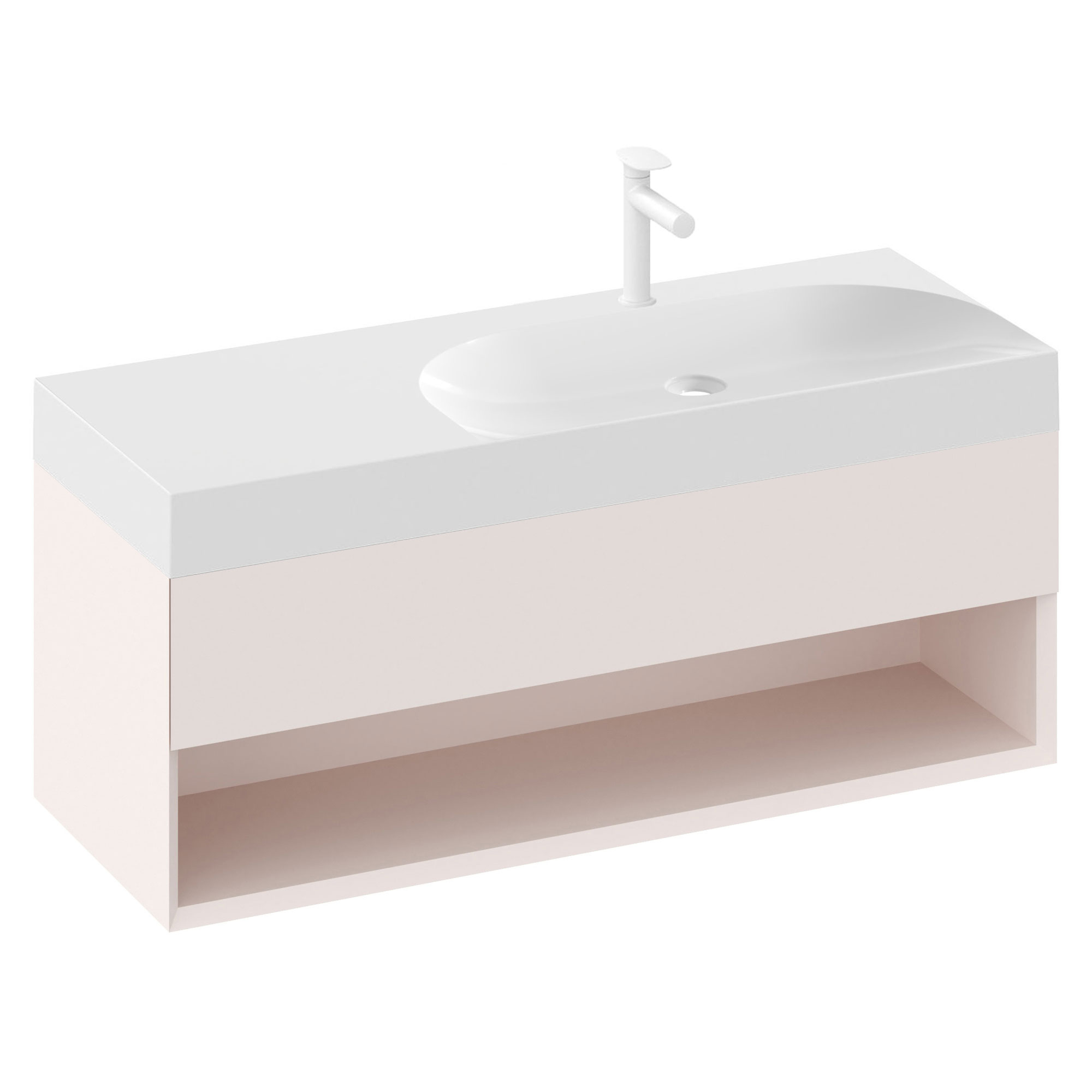 Ravak Servantskap Lite Rosa Matt 120 cm med Servant Høyre