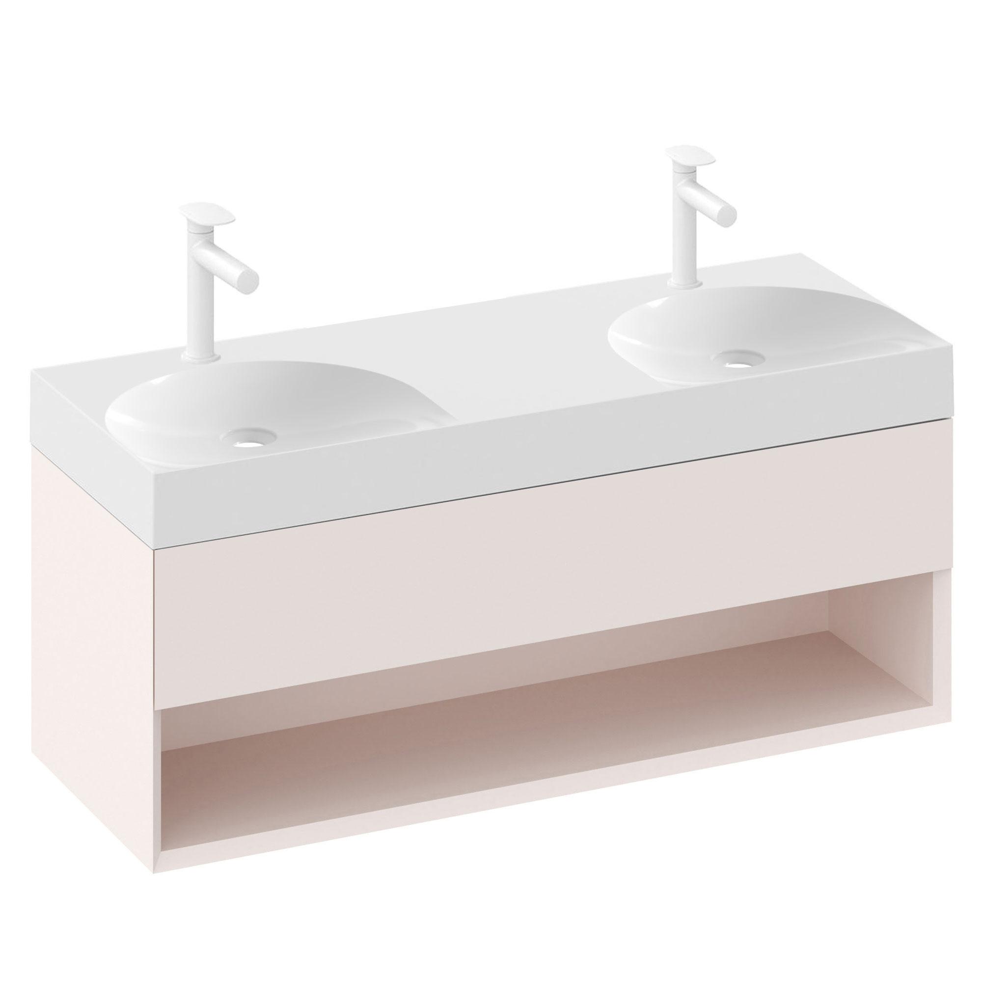 Ravak Servantskap Lite Rosa Matt 120 cm med Dobbelt Servant