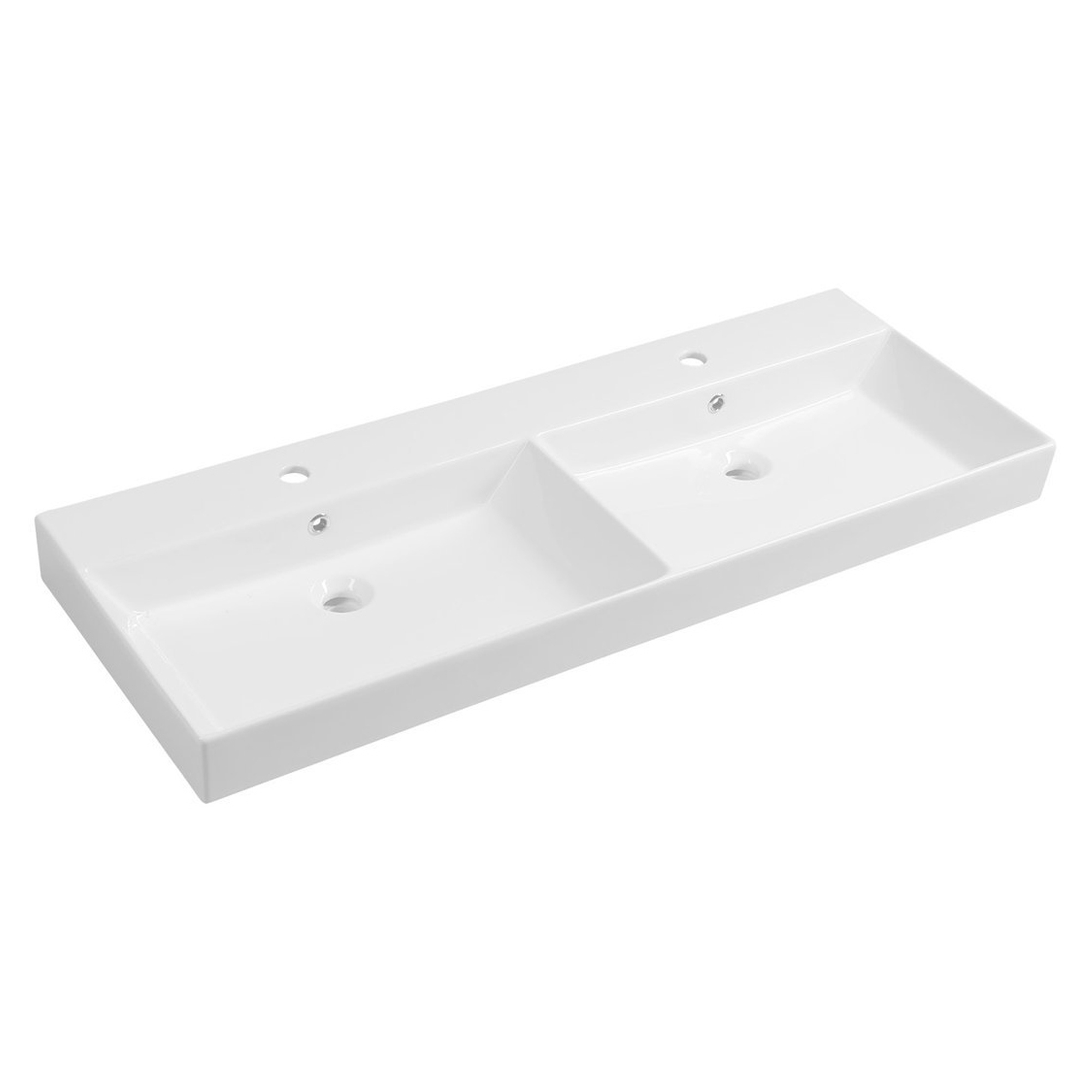 Dubbelt Servant Serin Hvit Blank 120x46 cm