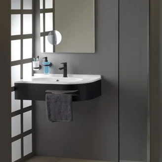 Servant Treo Hvit Blank 75x45 cm med Konsoll & Håndkleholder Venstre
