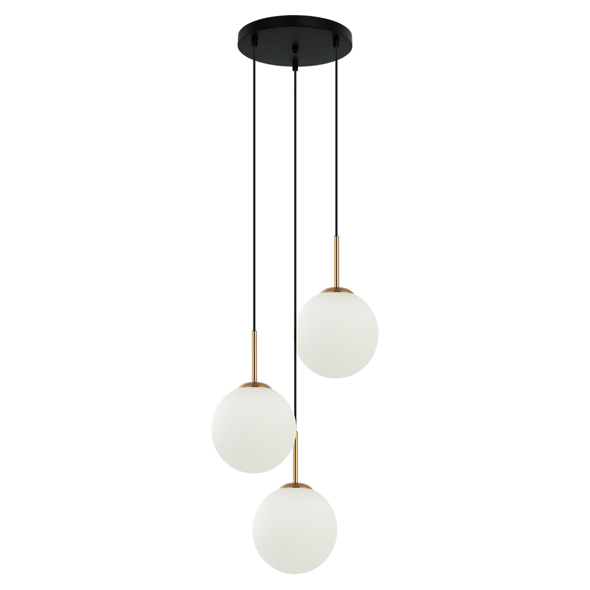 Hengelampe Rovelle Trio Hvit, Antikk Bronse Matt