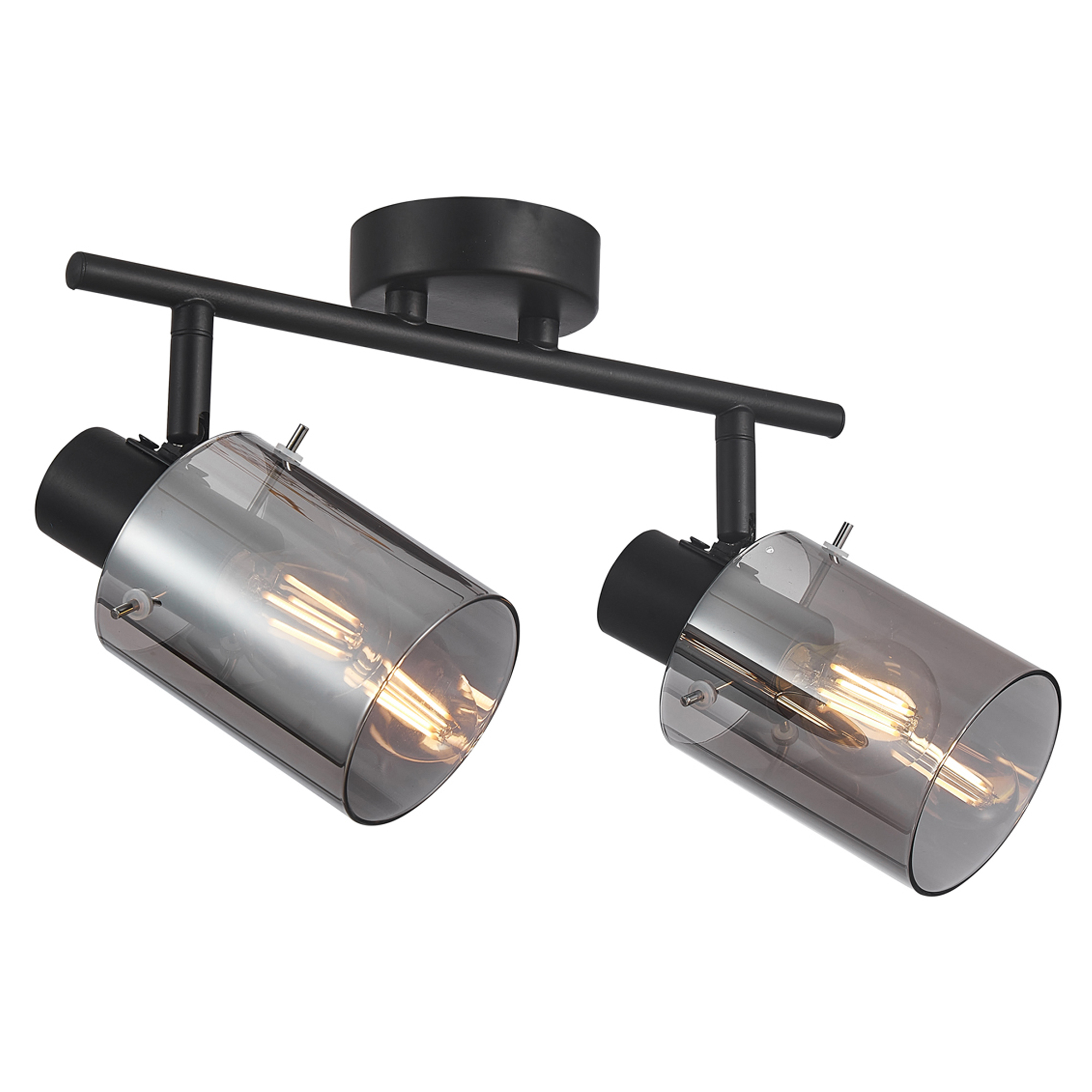 Taklampe Lunessa Duo Røyk, Svart Blank